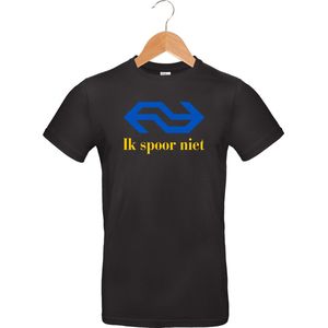 mijncadeautje - T-shirt - Ik spoor niet - Kleurendruk - cadeau verjaardag - zwart - maat XL