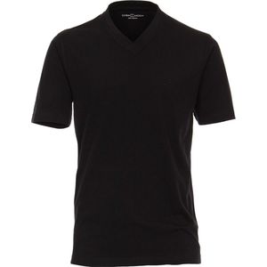Casa Moda Basis T-shirt Katoen V-hals Zwart 2-Pack - L