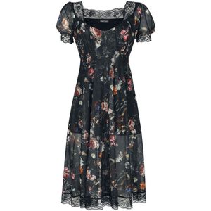 Jawbreaker Night Garden Print Midi Dress Medium-lengte jurk meerkleurig 4XL Dames