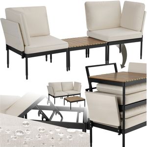 Tectake - Magaluf - Tuinloungeset - Antraciet/Grijs - Aluminiumframe - 5in1 Functie