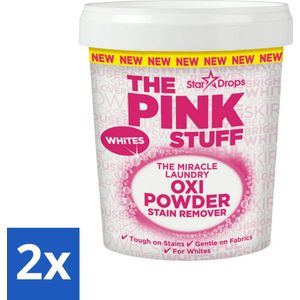 2 x The Pink Stuff - Vlekverwijderaar - Voor Witte Was - 1kg - Vlekkenverwijderaar - Witte Was - Vlekken Verwijderen - Wasmiddel - Waspoeder