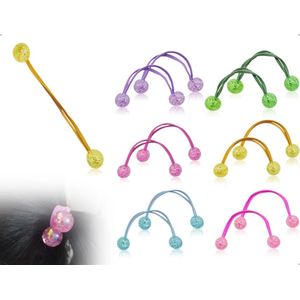 EGoods - Elastische Haarelastiekjes voor Meisjes | Schattige Elastische Banden met Dubbele Bal | Voor Kinderen, School, Feesten, Sport & Bruiloften | Kledingaccessoires