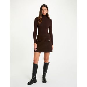 fitted mini dress 242-Regoya dark brown