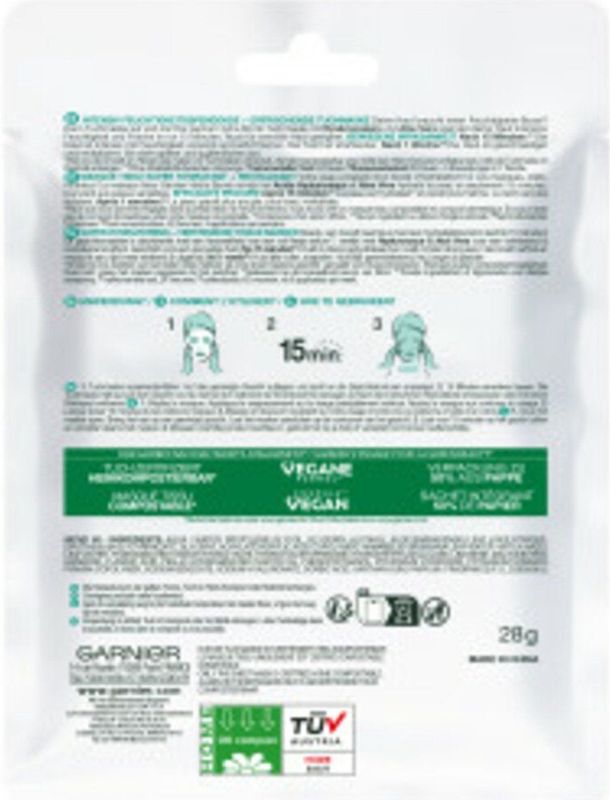 Garnier - SkinActive - Gezichtsmasker - Hyaluronzuur Aloë Vera - 4x