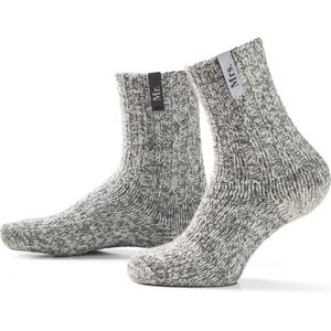 SOXS® Wollen sokken | SOX3310 | Grijs | Kuithoogte | Maat 37-41 & 42-46 | Wedding Mr. & Mrs. label