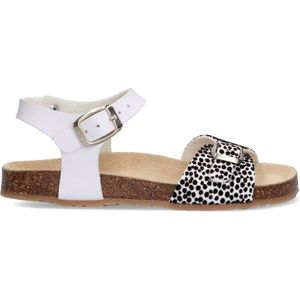 Braqeez Sally Spain Meisjes Sandalen - Wit/Print - Imitatieleer - Gesp