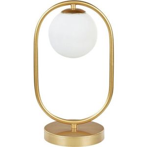Industriële Tafellamp - 1x E14 - 40W - Wit/Goud - Luxe Goudenlamp