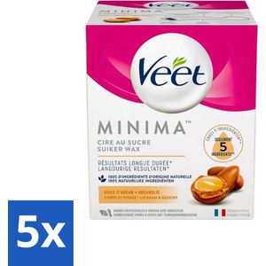 Veet - Warme Wax - Orientaalse Ontharings Wax - Minima - Arganolie - 250ml - Bulkverpakking - 5 stuks