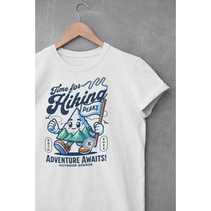 Shirt - Time for hiking - Outdoor Goeroe | Avontuur | Buitensport | Natuur | Wandelen | Mountainbike | Klimmen | Survival | Outdoor | Kamperen | Boulderen | Wit
