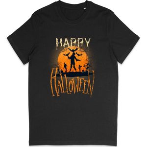 T Shirt Meisjes Jongens - Halloween Print - Zwart - Maat 116