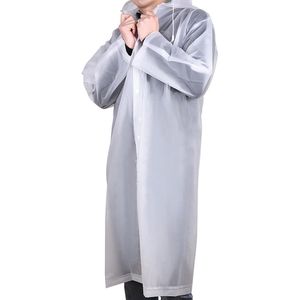 Regenponcho's - Regenjas - EVA - Regenponcho - Herbruikbare - Capuchon met Aanrijgkoord - Regencape - Mackintosh voor Camping - Unisex - Lichtgewicht - Waterdicht - Geschikt Voor Wandelen, Festivals, Fiets, Motorfiets - 115cm - Wit