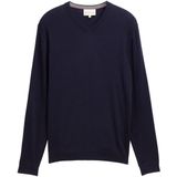 TOM TAILOR - Trui - Navy - Knitwear - V-hals - Losse Pasvorm - Lange Mouw