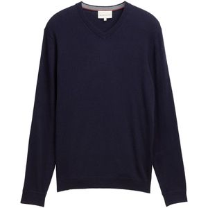 TOM TAILOR - Trui - Navy - Knitwear - V-hals - Losse Pasvorm - Lange Mouw