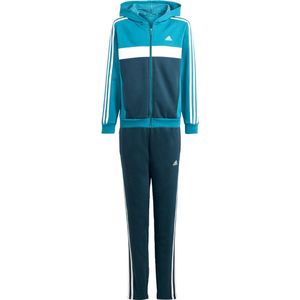 adidas Sportswear Tiberio 3-Stripes Colorblock Fleece Trainingspak Kids - Kinderen - Turquoise- 152