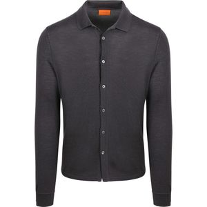 Suitable - Cardigan Shirt - Antraciet - Heren - Slim-Fit