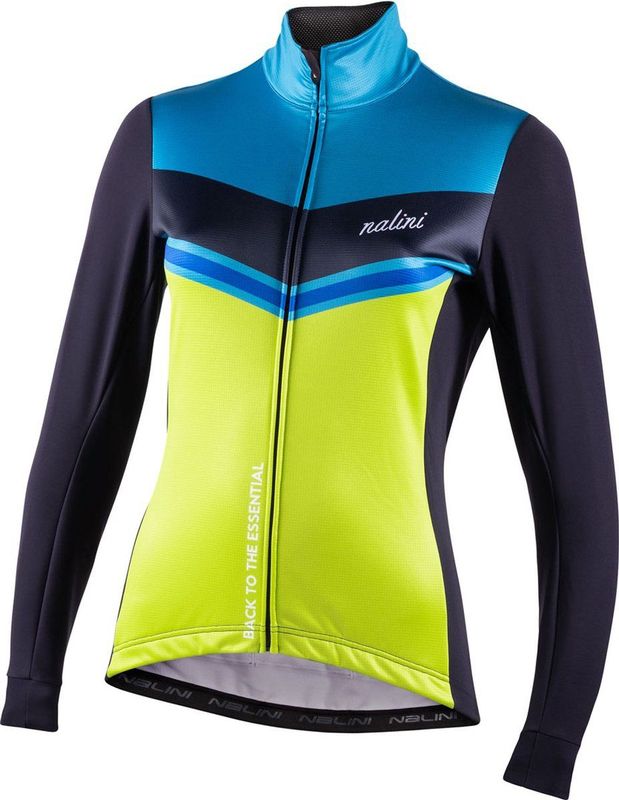 Nalini - Dames - Fietsjack winter - Winddicht Warm Wielrenjack - Blauw - Groen - ASFALTO LADY JKT - XS