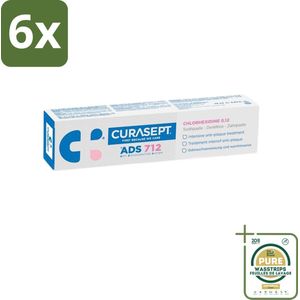 Curasept - Chloorhexidine - Tandbleker - 0.12% - 75 ml - Voordeelverpakking - 6 stuks - Gevoelig tandvlees - Tandvleesontsteking