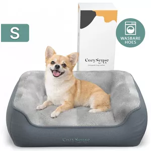 Baodan Hondenbed voor middelgrote honden, 75 x 55 cm, wasbaar, wollig, hondenkussen, hondenmat, in grijs met antislip onderkant, hondenbed