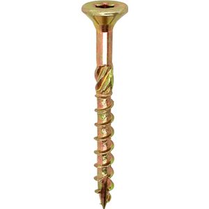 Wovar Spaanplaatschroeven Geel Verzinkt 5 x 70 mm Torx 25 met snijpunt | Doos 200 Stuks
