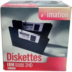 Imation 2HD Diskettes 3,5"""" 1,44 Mb PC geformateerd zwart 10 stuks 4 pack (40 diskettes) Floppy disc / Floppy drive