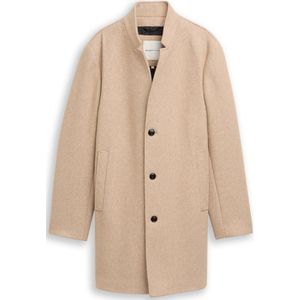 Tom Tailor Denim - Lange Jas - Wollen - Regular Fit - All-over Motief