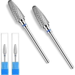 Brenzoos - : Carbide Nagelboor Set voor Manicure en Pedicure - 2 Stuks Tungsten Boren voor Acryl en Harde Gels - Nagelriemreiniger - 3/32 Inch - Veilig in Gebruik - Professionele Kwaliteit