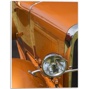 PVC Schuimplaat - Spiegels van Gele Oude Auto - 30x40 cm Foto op PVC Schuimplaat (Met Ophangsysteem)