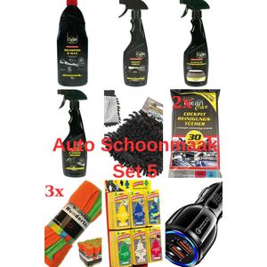 Elina Clean Car-Auto Was Set-Autoaccessories-Auto geurverfrisser-Auto Luchtverfrisser-Auto Schampoo Wax-Auto Schoonmaak Producten-Auto Snel Oplader