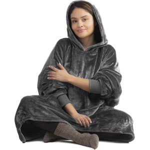 Oversized Hoodie Deken met Mouwen voor Dames en Heren - Knuffeltrui voor Koude Dagen