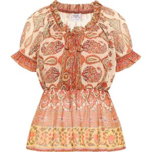 usha - Blusenshirt - Boho-Stijl - Semitransparant - Allover-Flower-Print