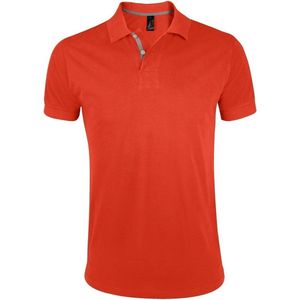 SOLS Heren Portland korte mouw Pique Polo Shirt (Gebrande sinaasappel)