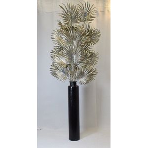 ZoeZo Design - kunstbloemen - kunstboeket - bloemstuk - in mat zwarte vaas - glittervaas - aardewerk - L 75 cm (totale hoogte) - Ø 6 cm
