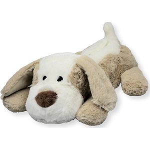 Inwolino warmteknuffel hond 32 cm die in de magnetron opgewarmd kan worden - magnetronknuffel - opwarmknuffel warmie hond - knuffel hond