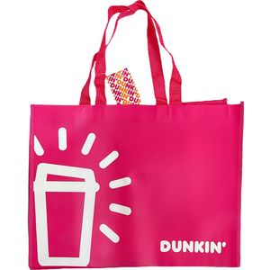 Dunkin' Stevige Boodschappentas Shopper – Roze– Polyamide – 1 Stuk