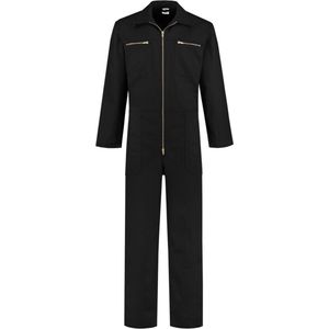 Overall 100% katoen met rits zwart maat 62