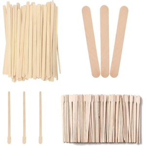 Houten Wax Stokjes - 200 Stuks Spatels voor Ontharing & IJsbereiding - Multifunctionele Houten Staafjes