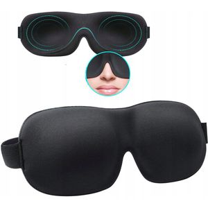 3D-slaapmasker - comfortabel en ademend - zwart