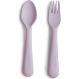 Mushie - Kinderservies Vork & Lepel - Bestek - Soft Lilac