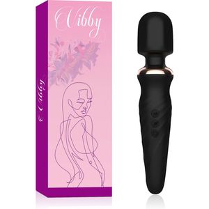 Vibby® Magic Wand Vibrator - Stille Vibrators voor Vrouwen - G-Spot Vibrator & Clitoris Stimulator - Sex Toys ook voor Koppels - Zwart