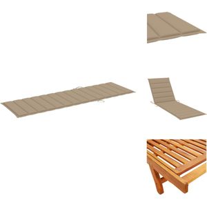 vidaXL Ligbed - Ligstoel - Ligbedden - Ligstoelen - Ligbed met kussen massief acaciahout