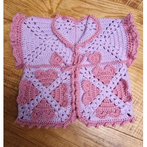 Happy Bebie | Vest | Granny | Peuter | Mama | Katoen | Gehaakt | Handmade