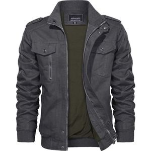 Militair Katoenen Windjack voor Heren met Rits - Cargo Jassen