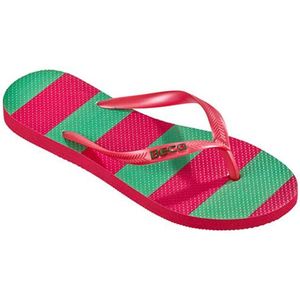 BECO dames teenslippers - roze/groen - maat 42-43
