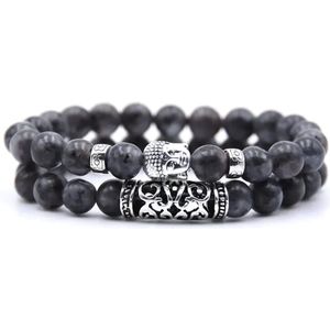 S4H - Armband - Groene Aventurijn & Tijgeroog - 8 mm - Goudkleurige Accenten