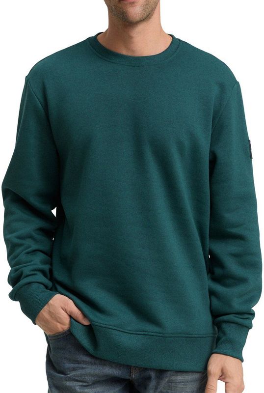 Tom Tailor - Sweatshirt - Jasper Green Navy Structure - Lange Mouwen
