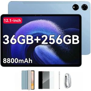 Blackview MEGA 3 Tablet - Android 15 - 12.1 Inch - 36GB RAM - 256GB ROM - Dual 4G LTE - 8800mAh - 13MP+50MP Camera - Blauw