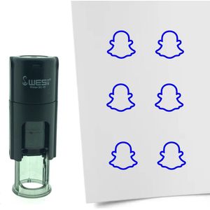 CombiCraft Stempel Snapchat logo 10mm rond - Blauwe inkt
