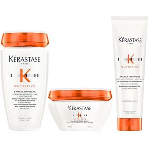 Kerastase Nutritive Pakket voor zeer droog & dik haar (bain satin riche - haarmasker masquintense riche - hitte beschermer nectar thermique)