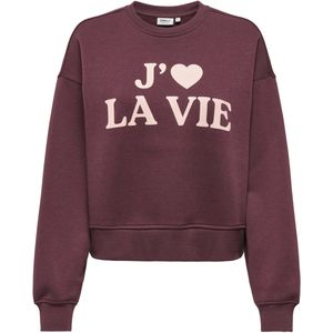 Only Trui Onlbest Print Crew Neck Swt 15357681 Decadent Chocolate/vie Dames Maat - XS