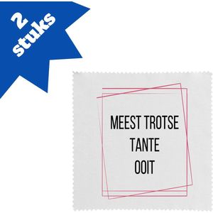 Akyol - meest trotse tante ooit brillendoekjes - Tante - trotse tante - verjaardagscadeau - verjaardag - cadeau - cadeautje voor tante - tante artikelen - kado - geschenk - gift - 17,8 bij 17,8 cm - 2 stuks